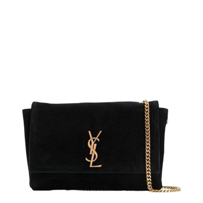 Kate Medium Suede Shoulder Bags - Black - Image 3