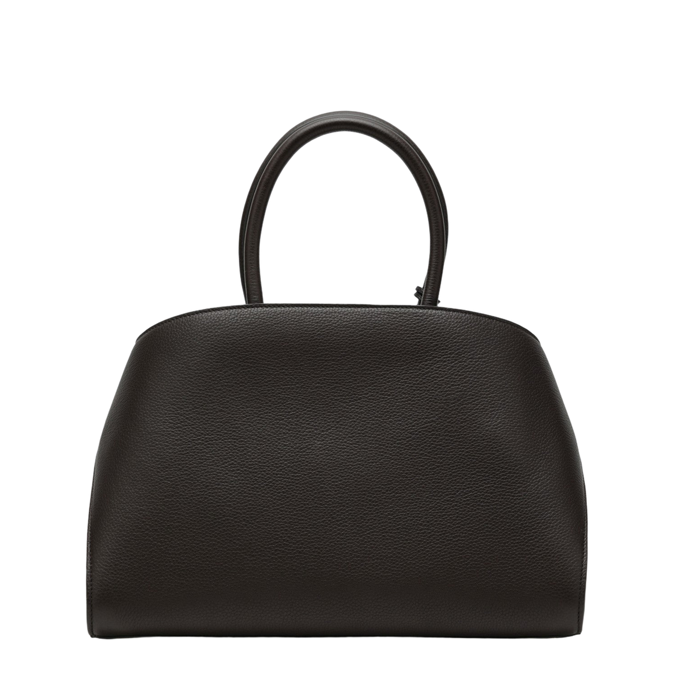 Hug M Handbag in Brown/Ochre Leather - Image 2