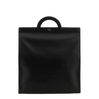 Leather Handbag with Frontal Logo Print - Image 1