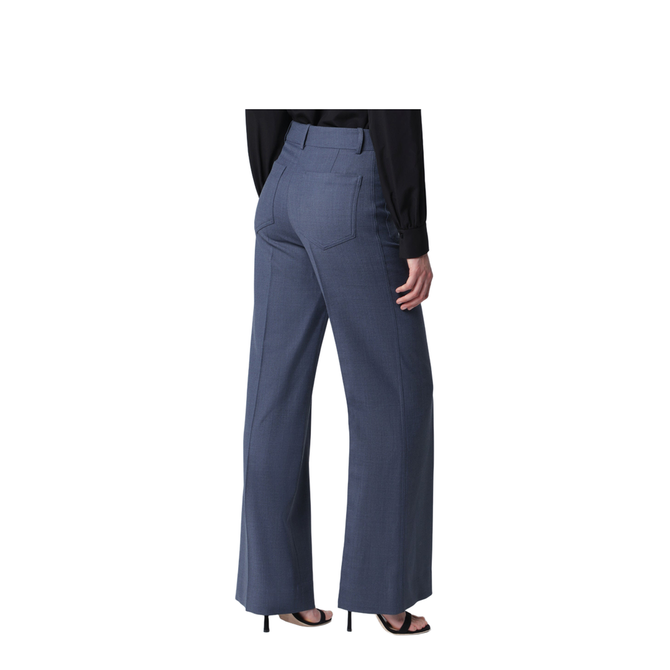 Alina Trousers in Blue Mélange Wool Blend - Image 2