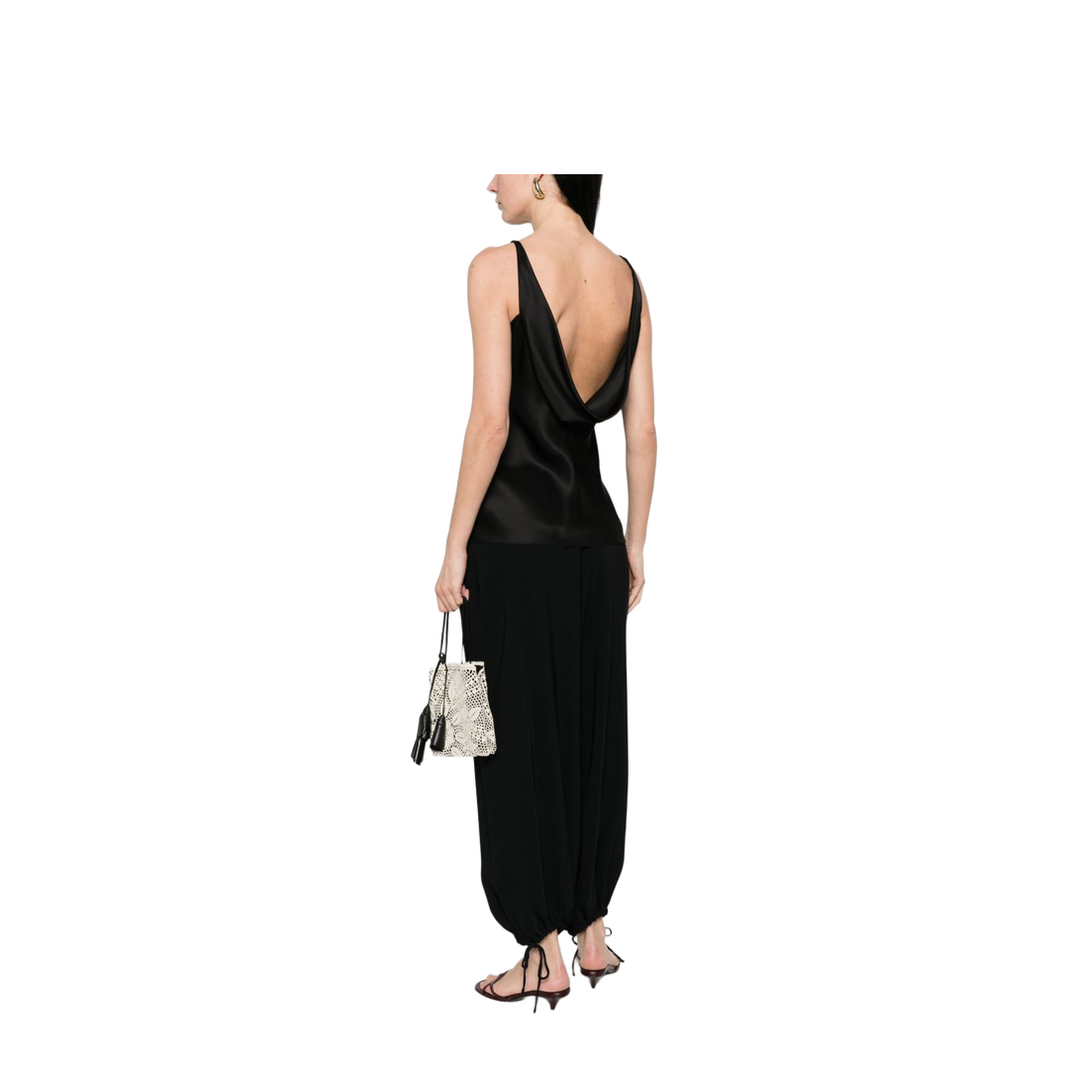 Women's Silk Top Black - Image 4