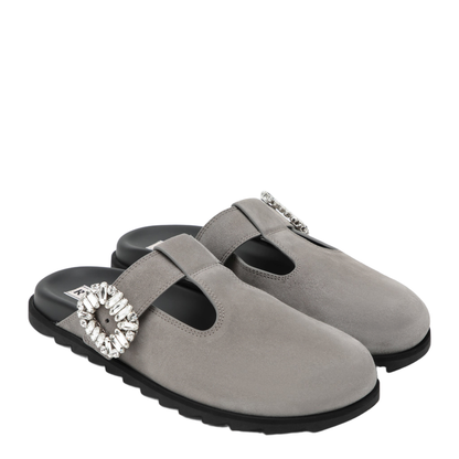Slidy Viv Mules in Suede Clay-Coloured - Image 2
