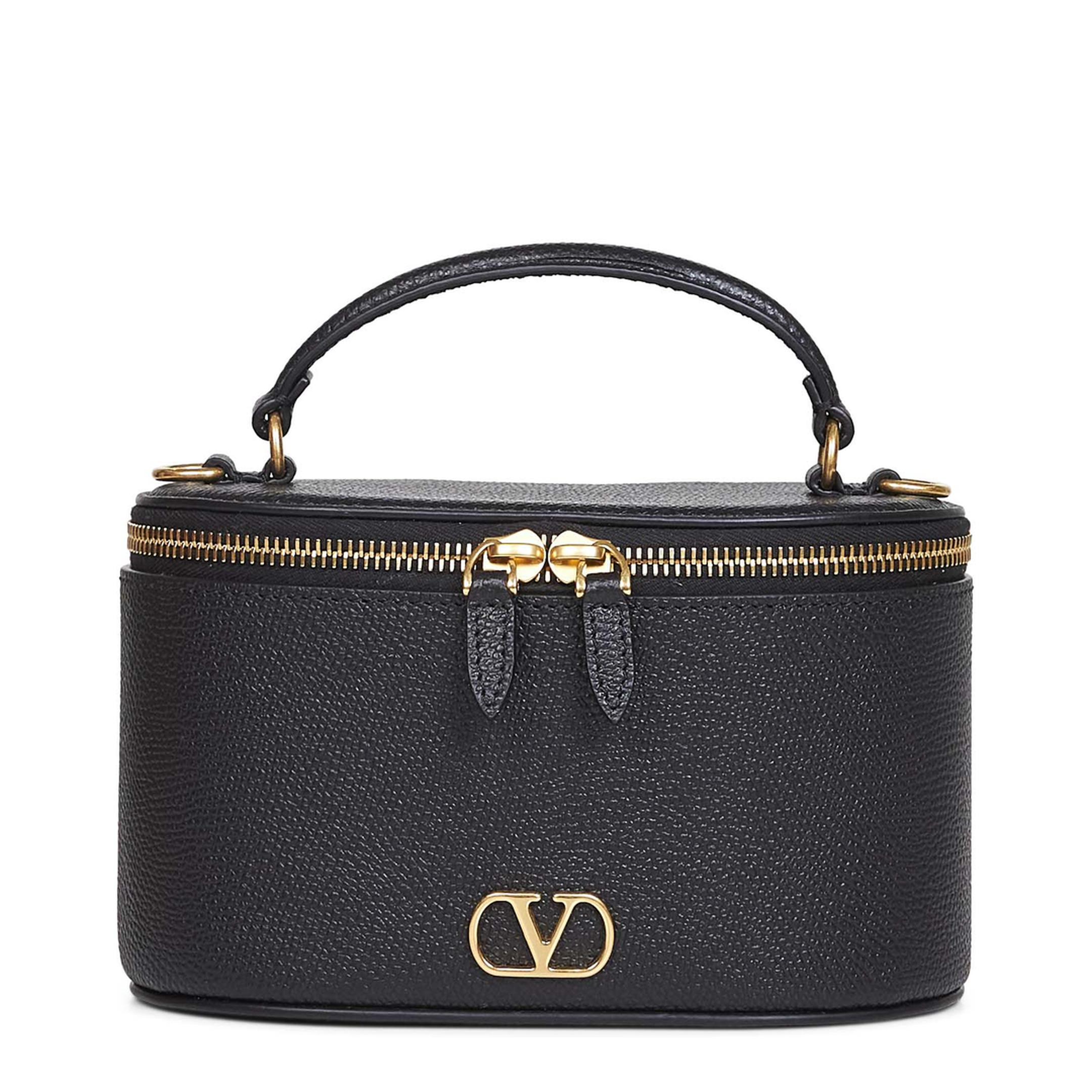VLogo Signature Mini Vanity Bag Grainy Calfskin - Black - Image 1