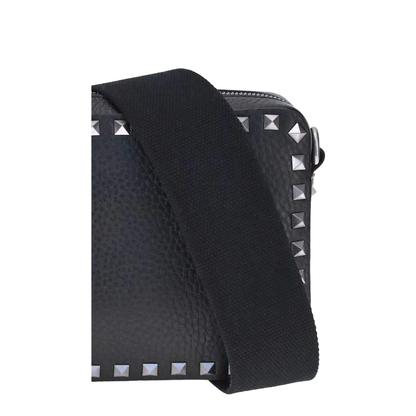 Grained Leather Rockstud Shoulder Bag - Image 4