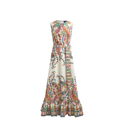 Long Cotton Dress With Pattern - Image 1