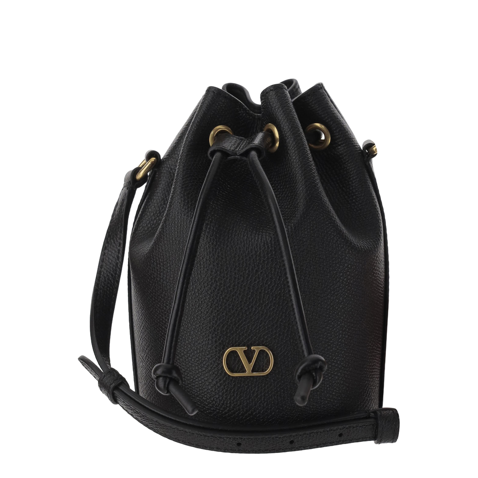 Black Leather Bucket Bag - Image 1