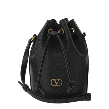 Black Leather Bucket Bag - Image 1