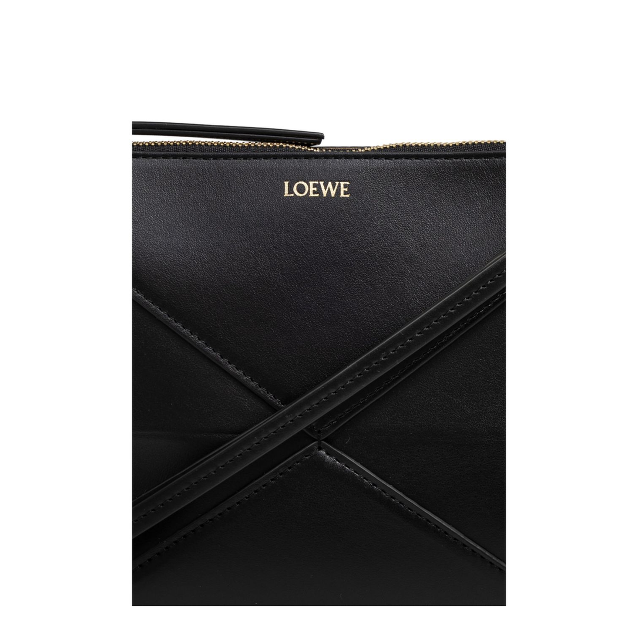 Puzzle Fold Leather Pouch - Black - Image 5