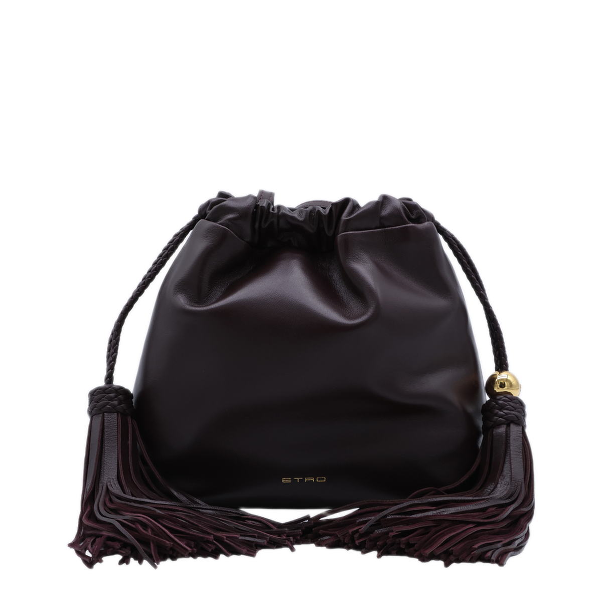 Kalispera Mini Leather with Tassels Shoulder Bags - Plum - Image 2