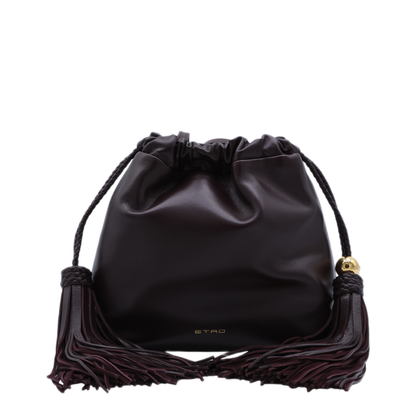 Kalispera Mini Leather with Tassels Shoulder Bags - Plum - Image 2