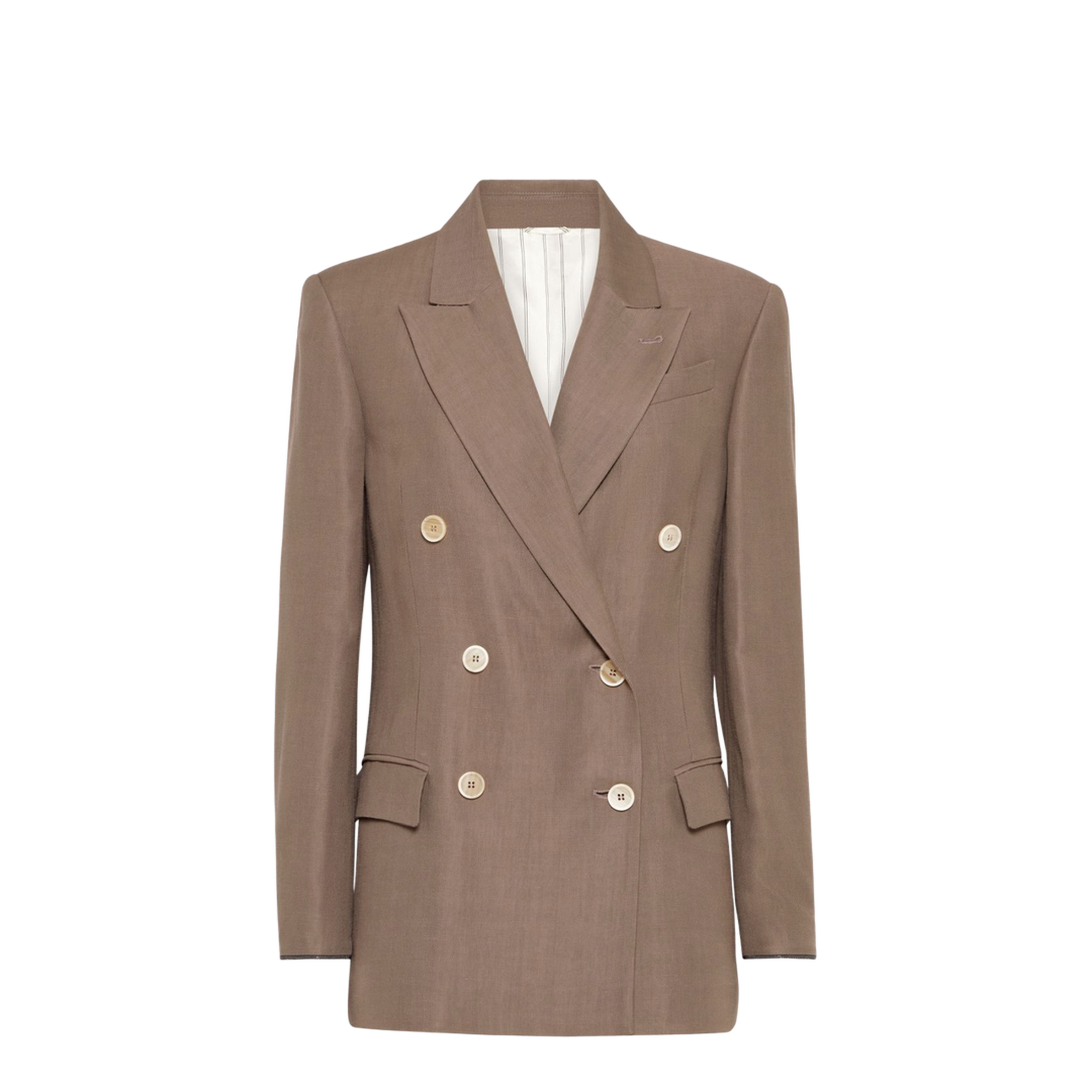 Linen Blend Double-Breasted Jacket - Image 1