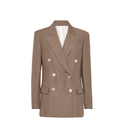 Linen Blend Double-Breasted Jacket - Image 1