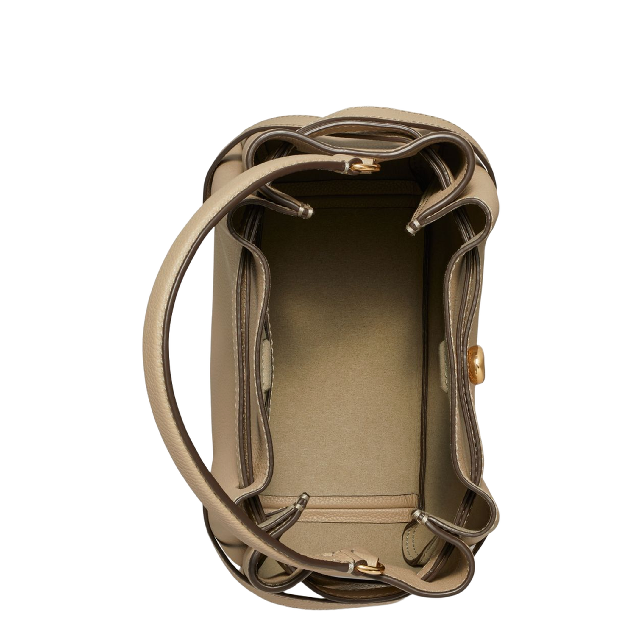 Romy Medium Pebbled Leather Bucket Bag - Soft Cement - Image 6
