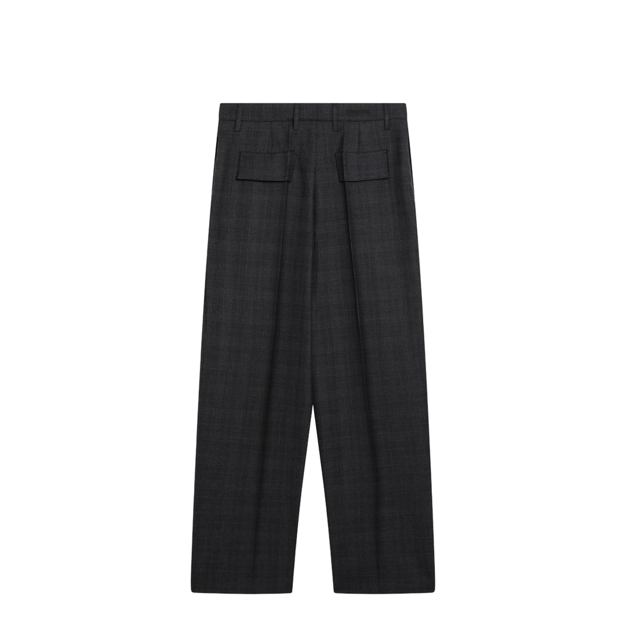 Grey Wool Trousers with Check Pattern - Image 2