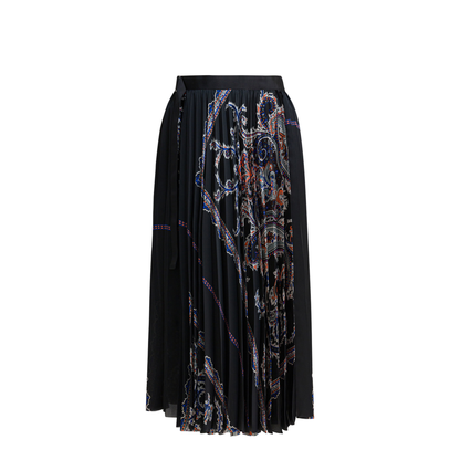 Pleated Skirt With Paisley Print - Image 1