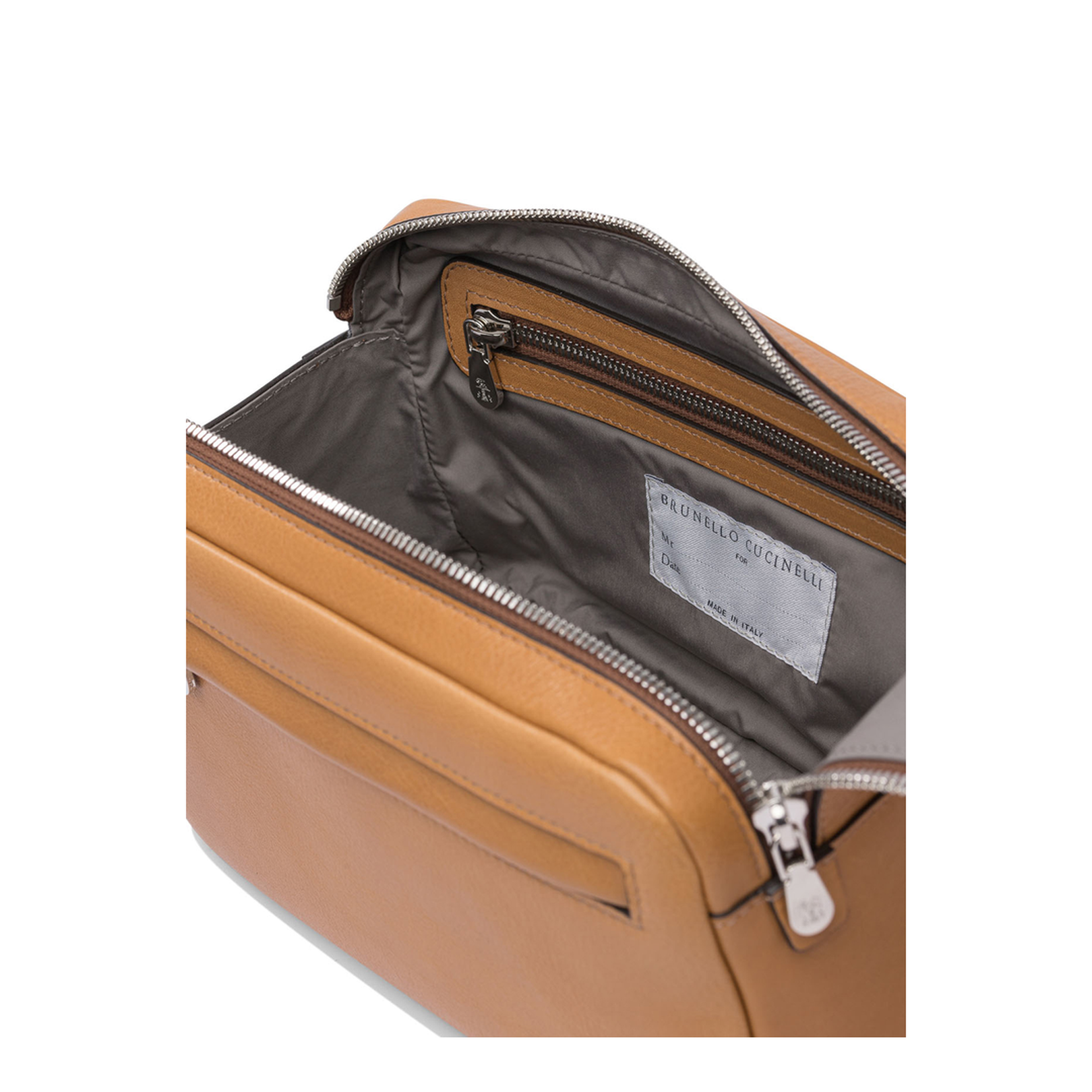 Beauty Case with Double Zipper in Natural - Image 5