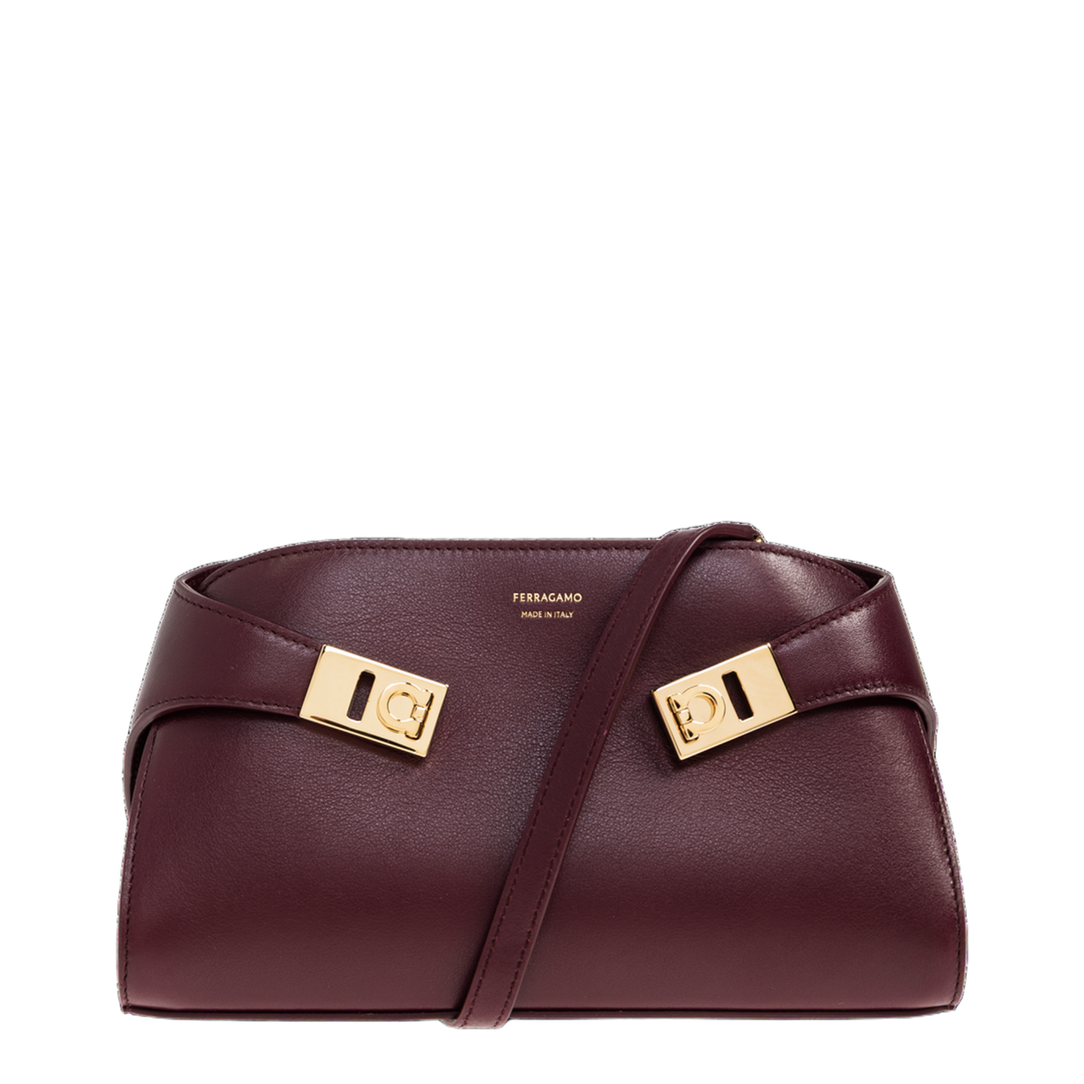Hug Mini Calfskin Crossbody - Plum - Image 1