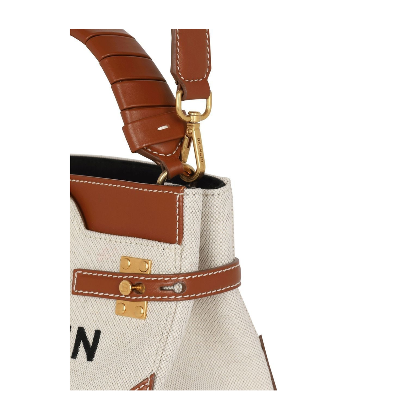 B-Buzz 22 Canvas Top Handle Bag with Leather Insert - Image 2