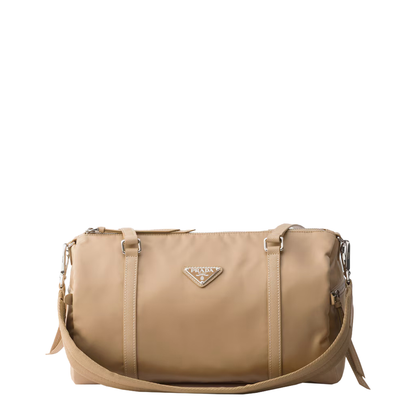 Re-Nylon Large Re-Nylon and Saffiano Leather Duffel Bag - Camel - Image 1