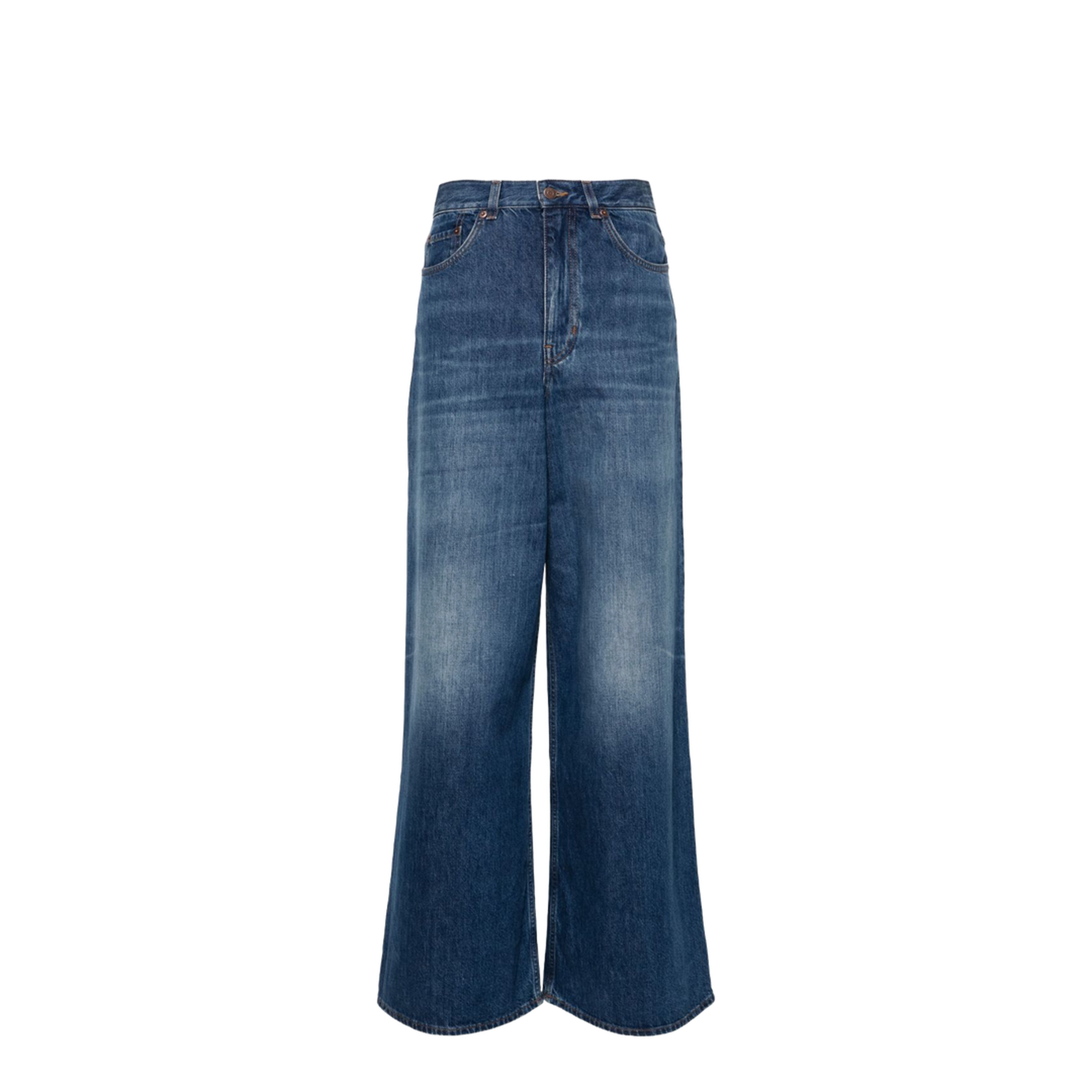 Straight Leg Jeans - Organic Cotton Wide Leg Denim Jeans - Image 1