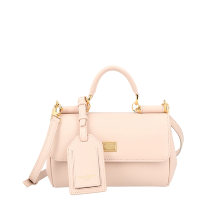 My Sicily Mini Calf Leather Top-Handle Bag - Beige - Image 1