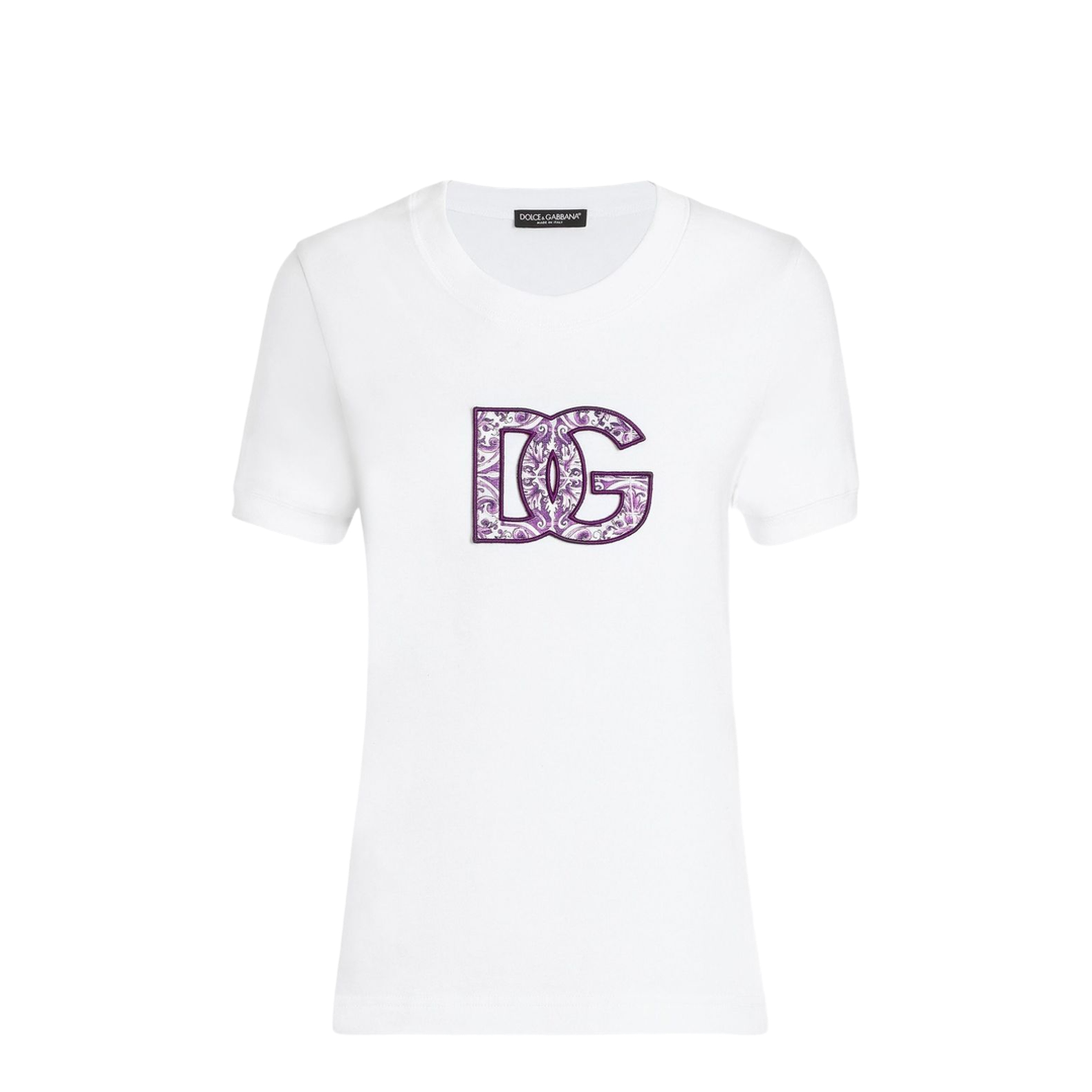 Short-sleeved Cotton T-Shirt in White - Image 1