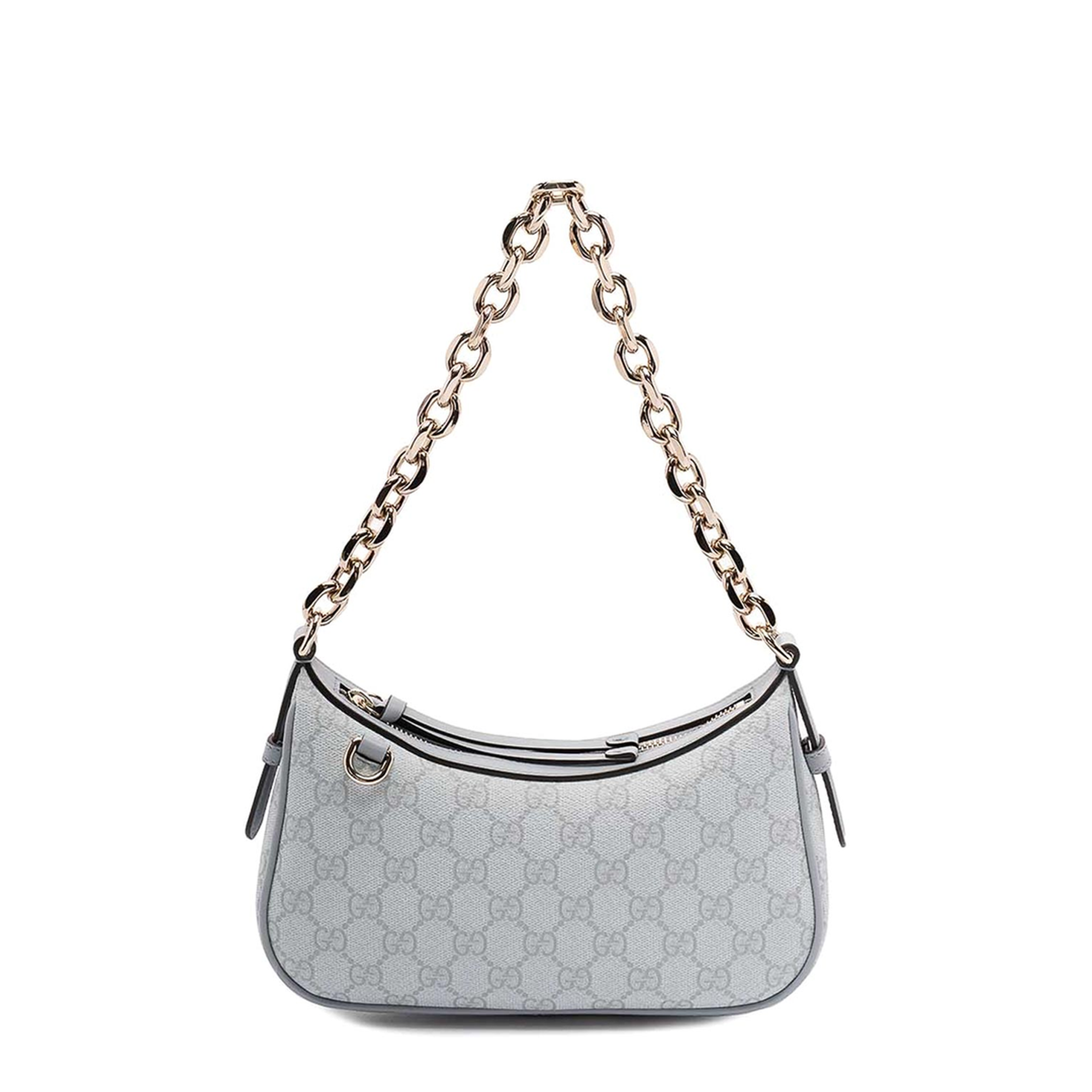 GG Emblem Small Polyurethane Shoulder Bag - Light Blue - Image 2