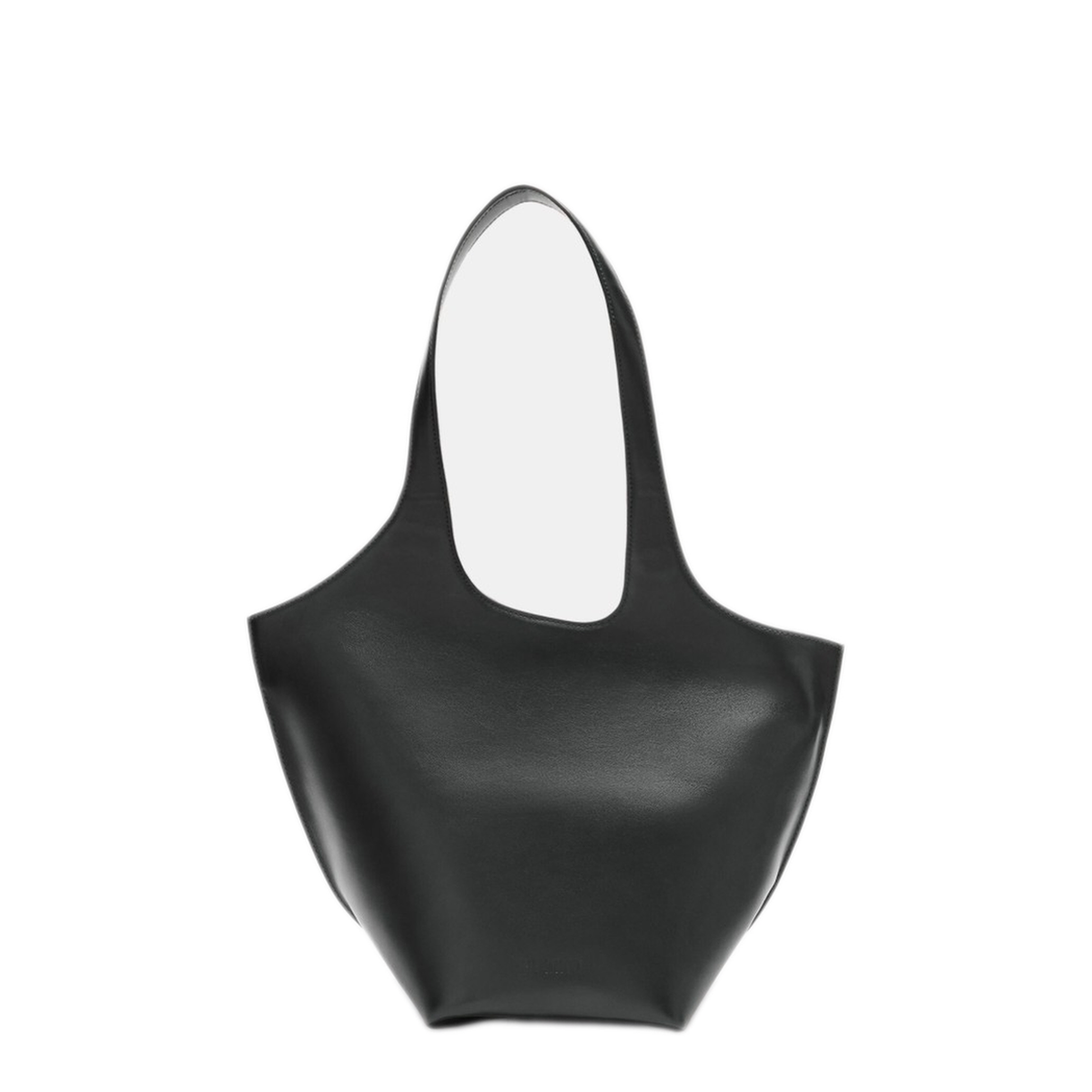 La Scoop Medium Calf Leather Tote - Black - Image 1