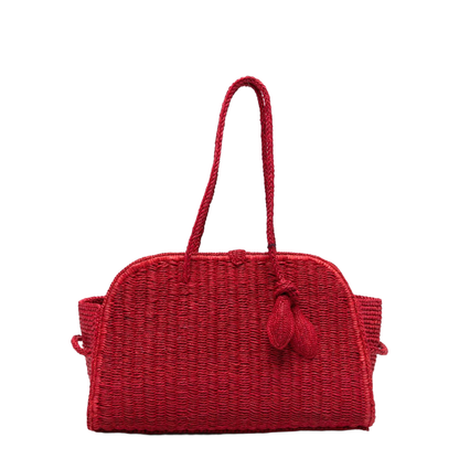 Turismo Raffia Tote Bag - Red - Image 1