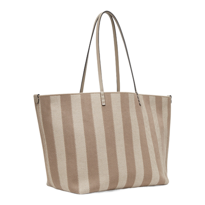 Roll Large Canvas Shopper Bags - Beige - Image 2