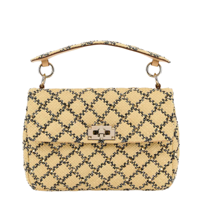 Garavani Raffia Rockstud Handbag - Image 1