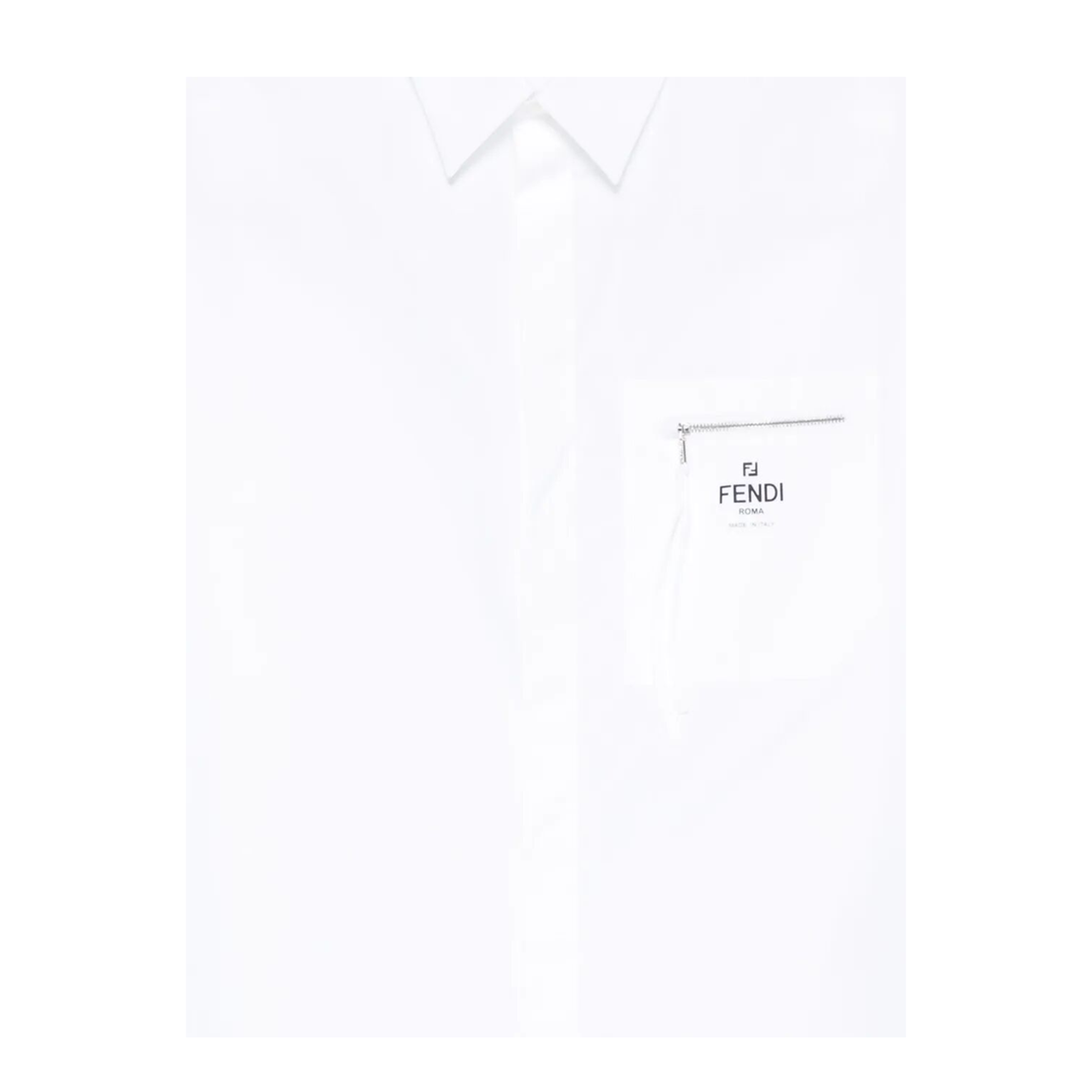 Boxy Fit Cotton Shirt with Zip Pocket - Image 3