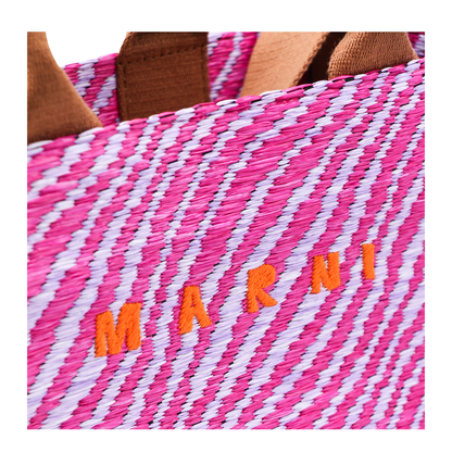Small Raffia-Effect Basket Tote - Natural - Image 7