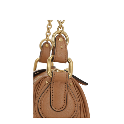 Paddington Small Grained Buffalo Leather Chain Bag - Mustang Brown - Image 2