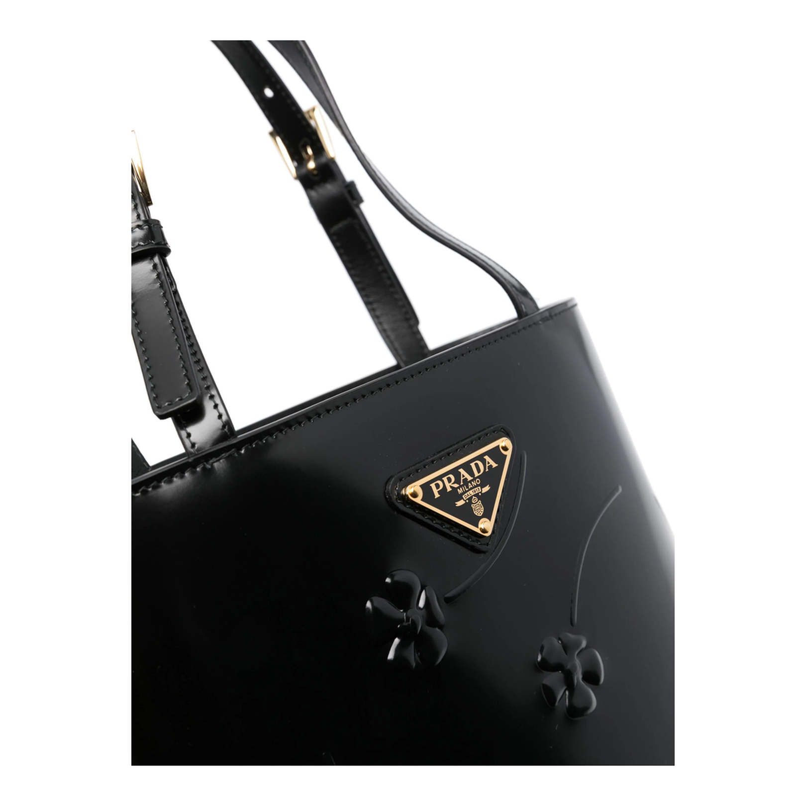 Floral-Embellished Leather Tote Bag - Image 4