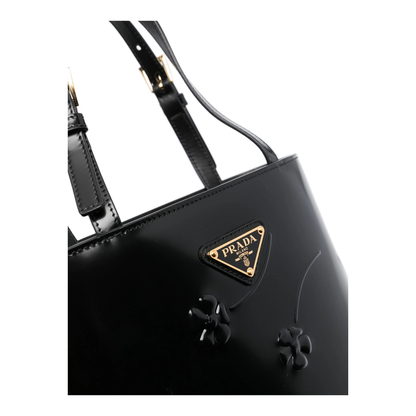 Floral-Embellished Leather Tote Bag - Image 4