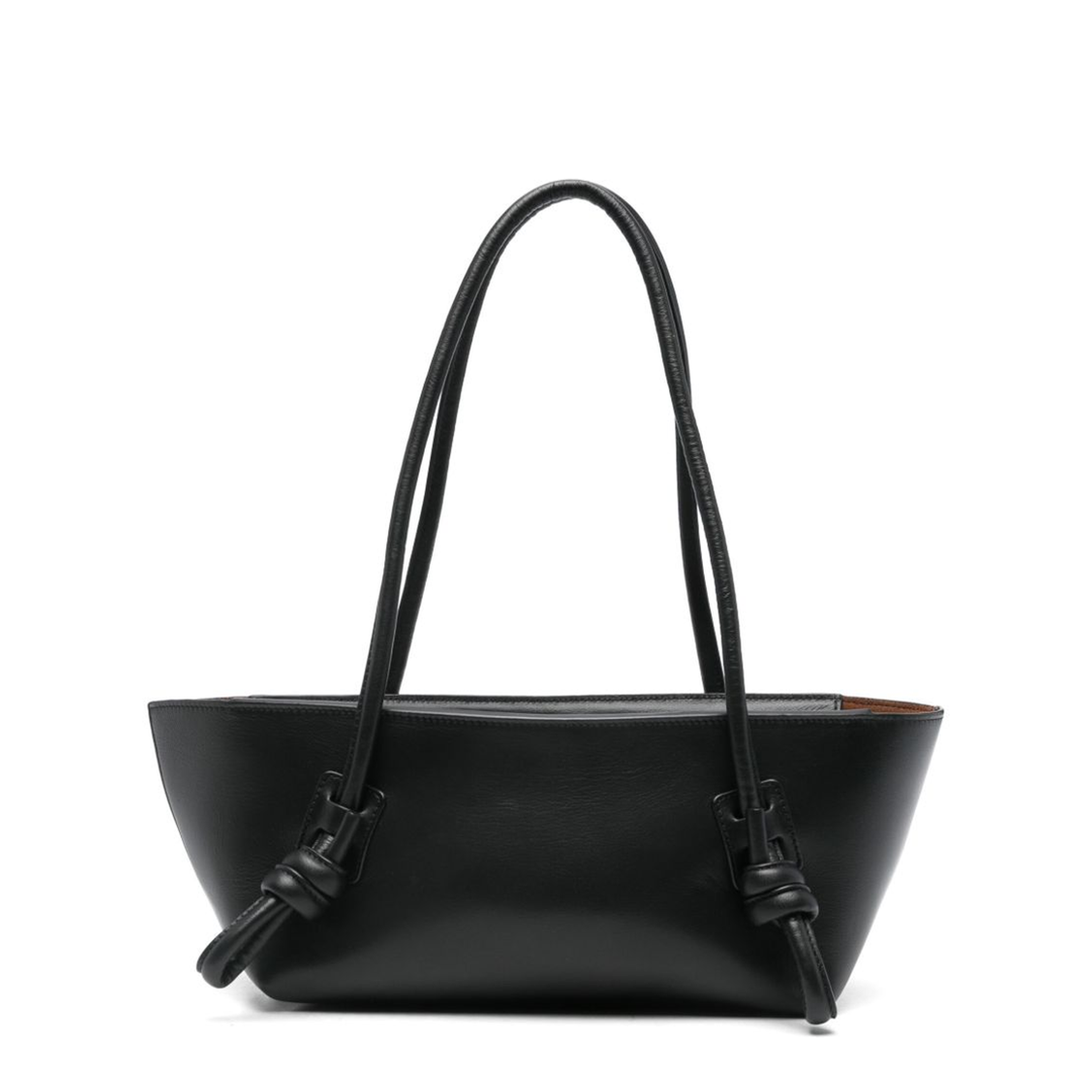 Fleca Cow Leather Shoulder Bag - Black - Image 1