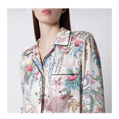 Placed Flora and Fauna Print Twill Shirt - Image 2