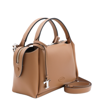 Leather Top Handle Bag - Brown - Image 3