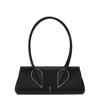 Venus Calf Leather Shoulder Bag - Black - Image 1