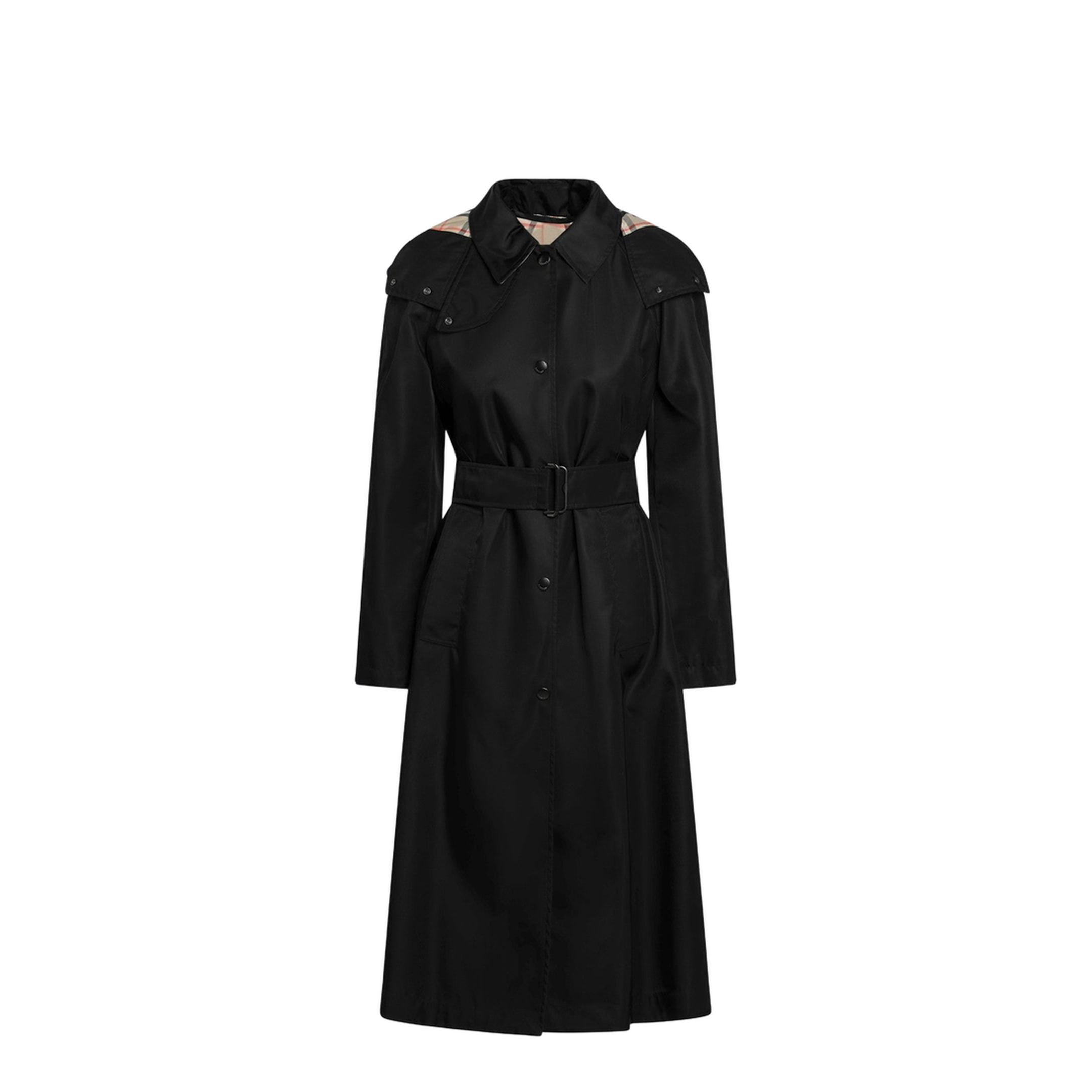 Long Black Nylon Car Coat - Image 1