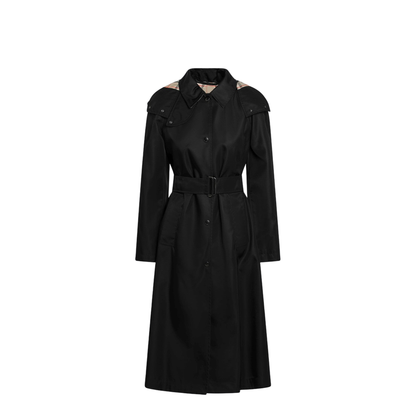 Long Black Nylon Car Coat - Image 1