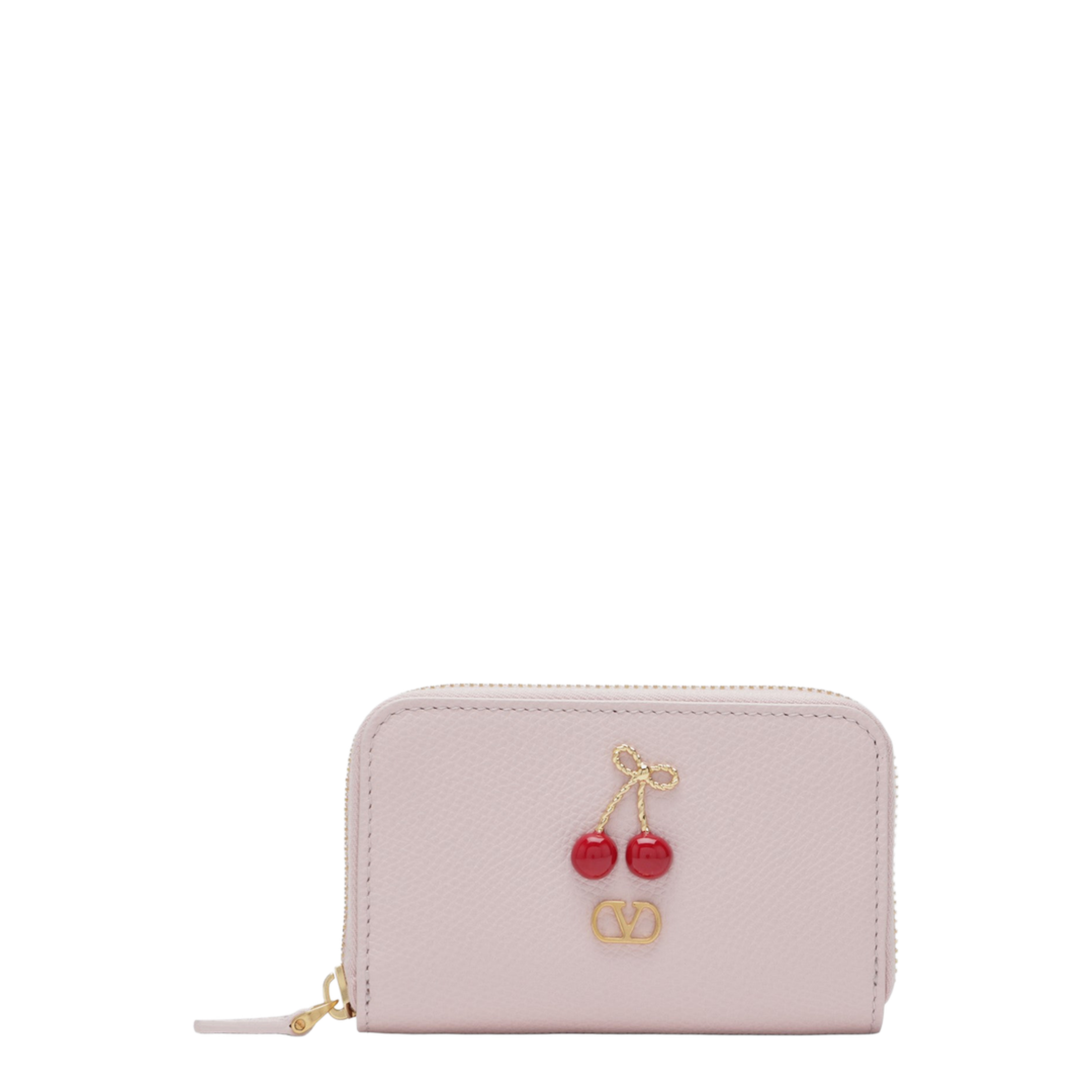 Cherryfic Mini Zip Wallet in Grainy Calfskin (Rose Quartz) - Image 1
