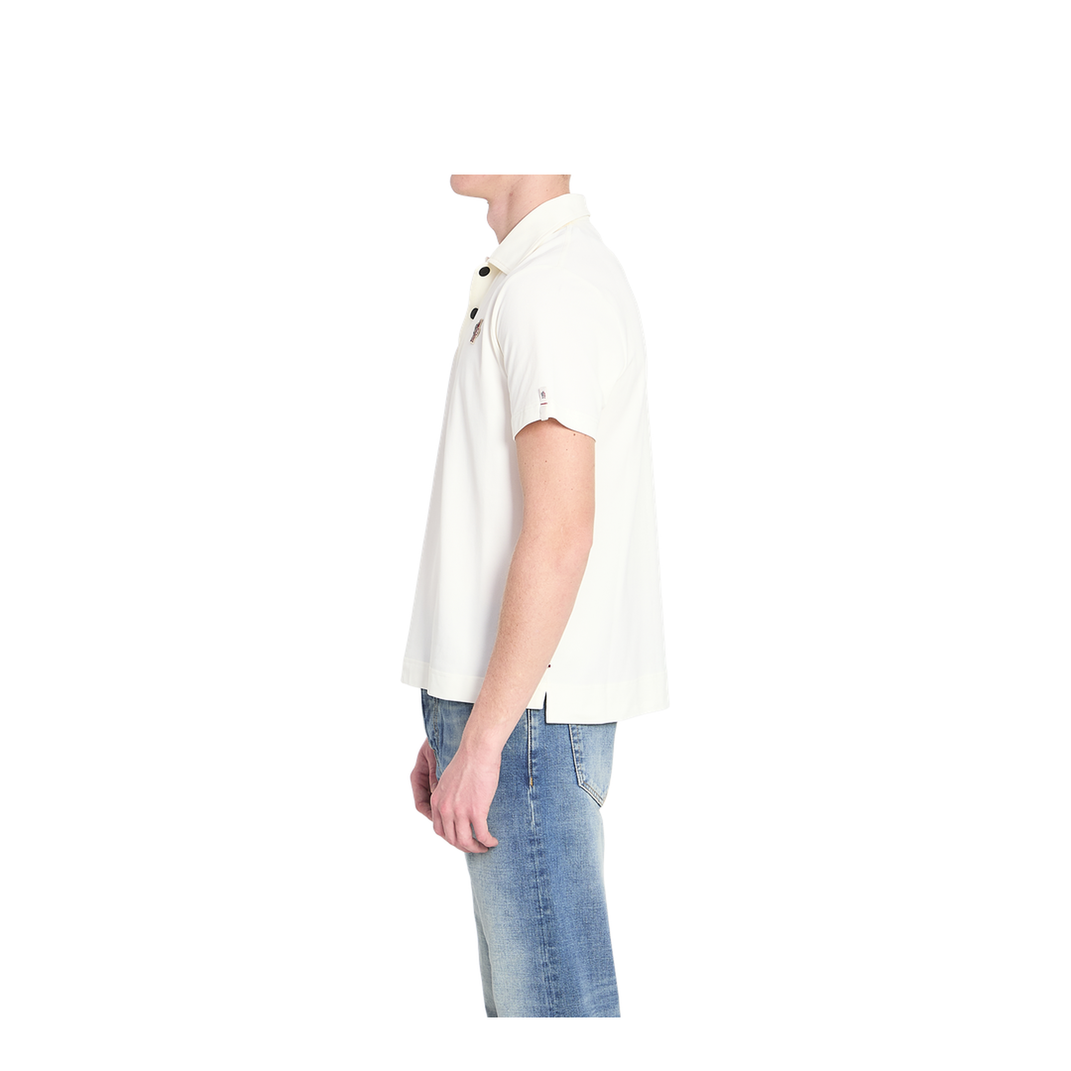 White Logo Patch Polo Shirt - Image 3