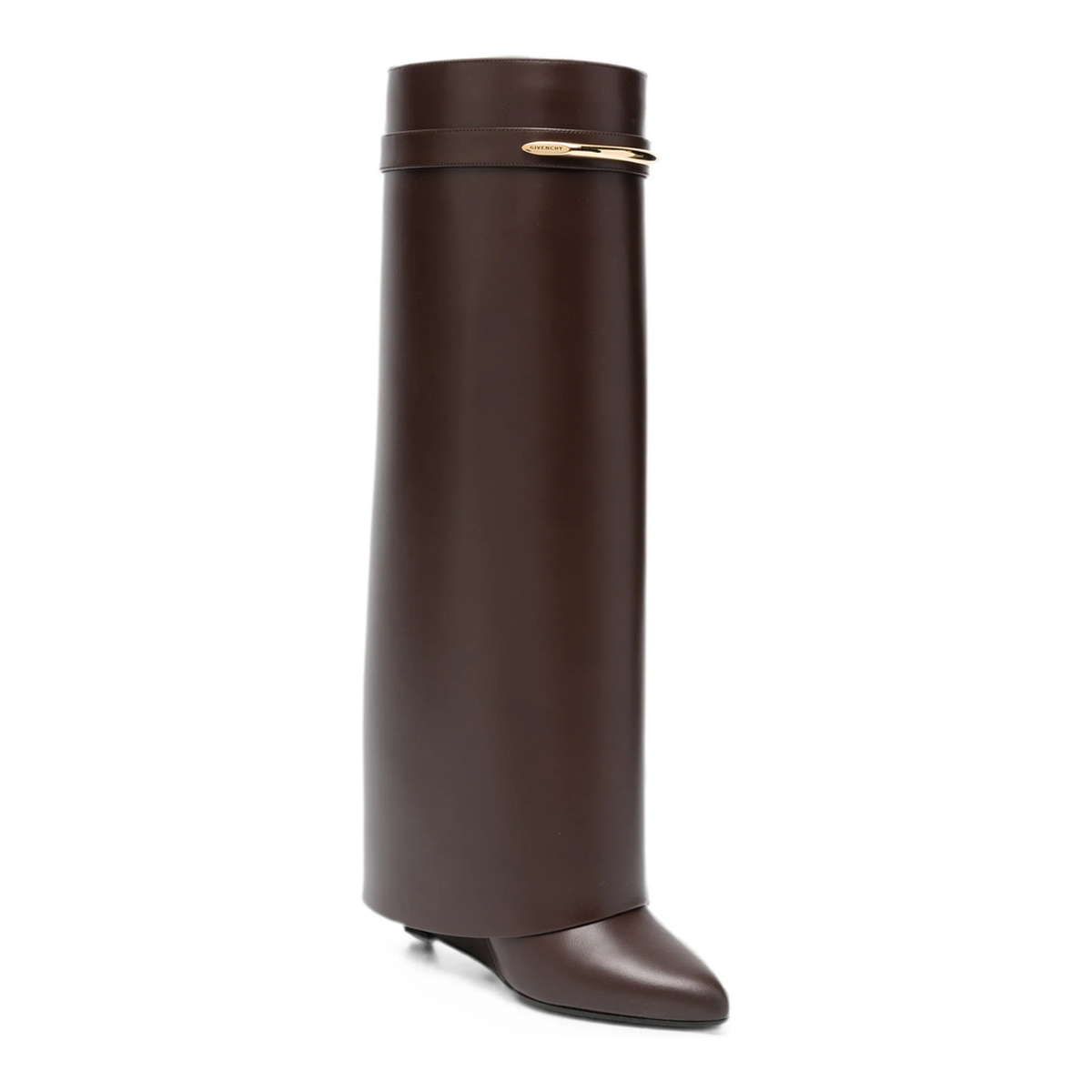 Shark Pinch Leather Boots In Ebony Brown - Image 2