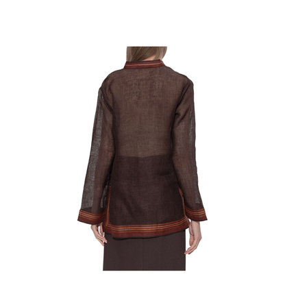 Brown Linen Blouse - Image 3