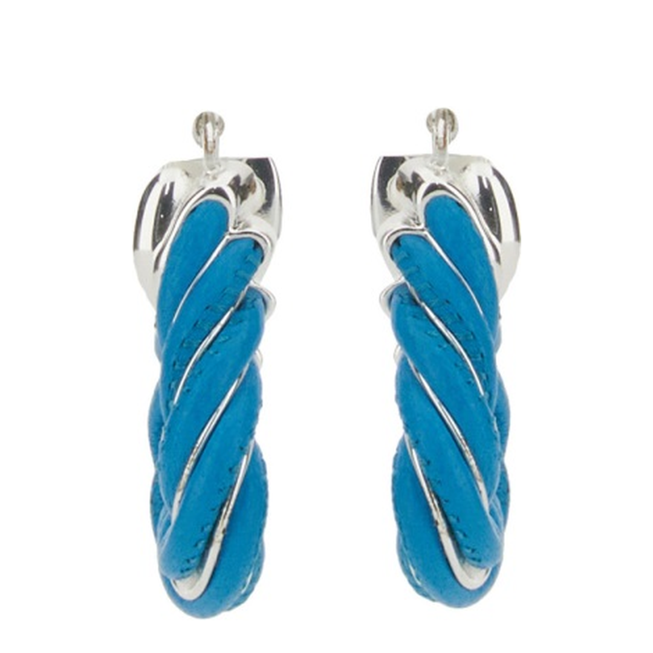 Triangular Twist Hoop Earrings - Image 2