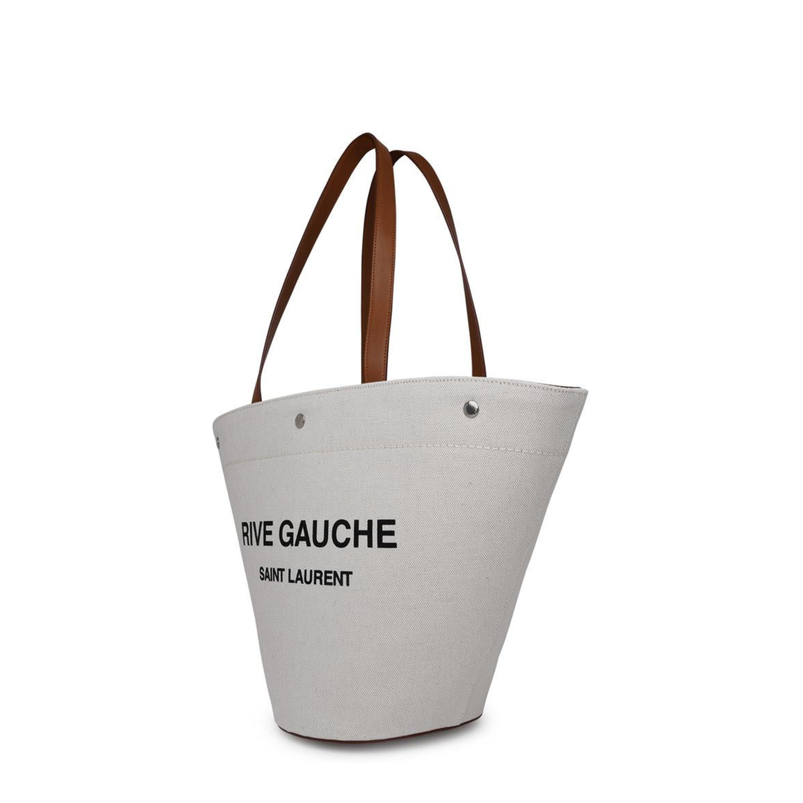 Rive Gauche Canvas Tote Bags - White - Image 3