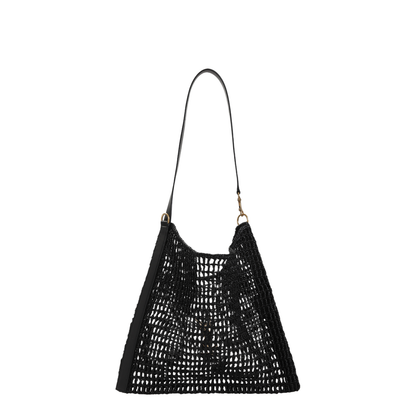 Oxalis Raffia Shoulder Bags - Black - Image 4