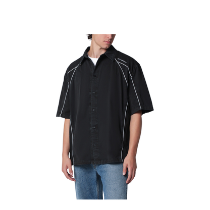 Off-White black OWR Garment-Dyed Gabardine Sporty bowling shirt - Image 1
